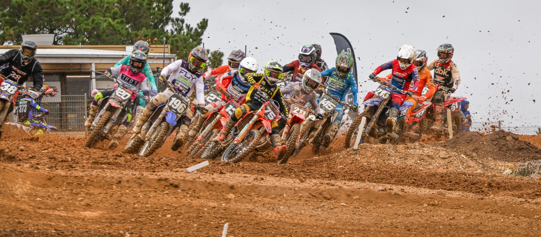 Motocross rider mid-jump